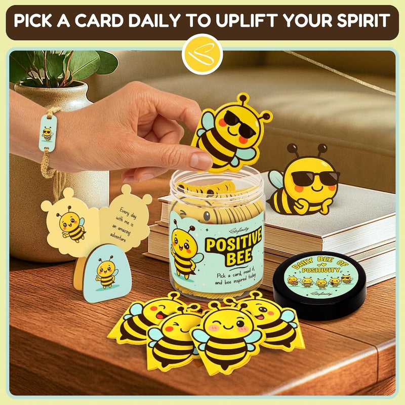 STOFINITY Emotional Support Bee Gifts For Women - Positive Gifts For Coworkers Friend, Daily Affirmation Cards For Women Men, Teacher Appreciation Gift For Christmas, Cute Bee Stuff For Birthday - Image 4